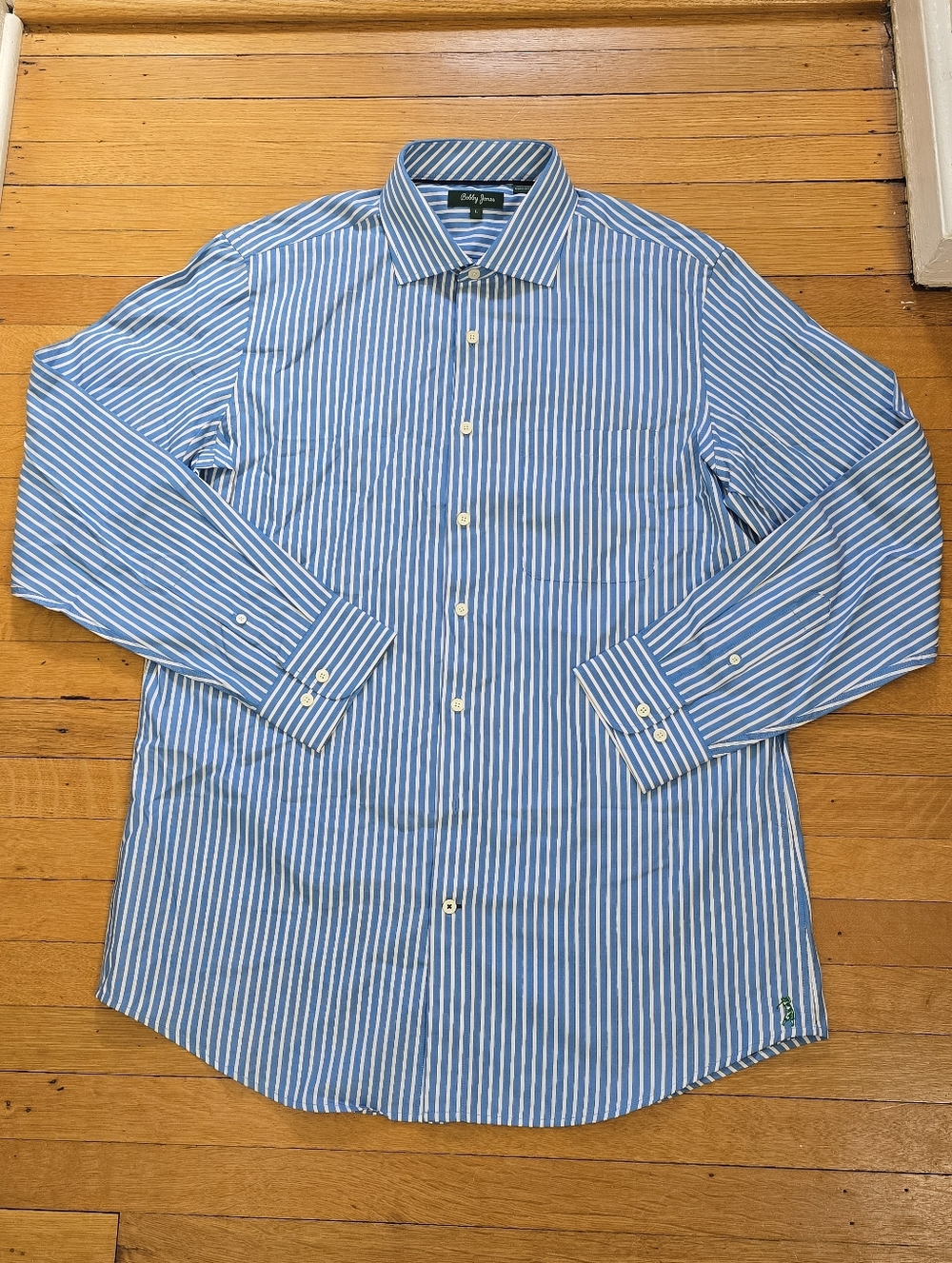Bobby Jones, Striped Long Sleeve Dress Shirt, Blue & White, EUC, Men's L